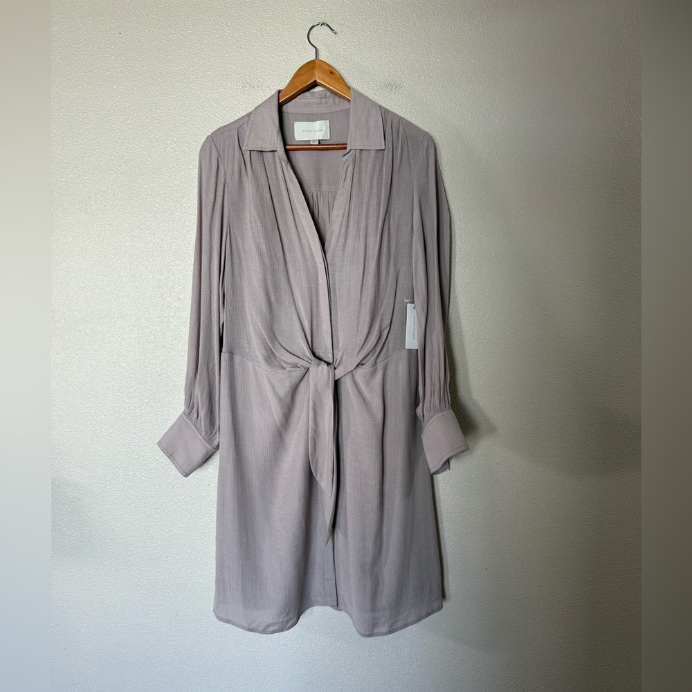 Brochu Walker Lilac Tie-Front Long Sleeve Dress